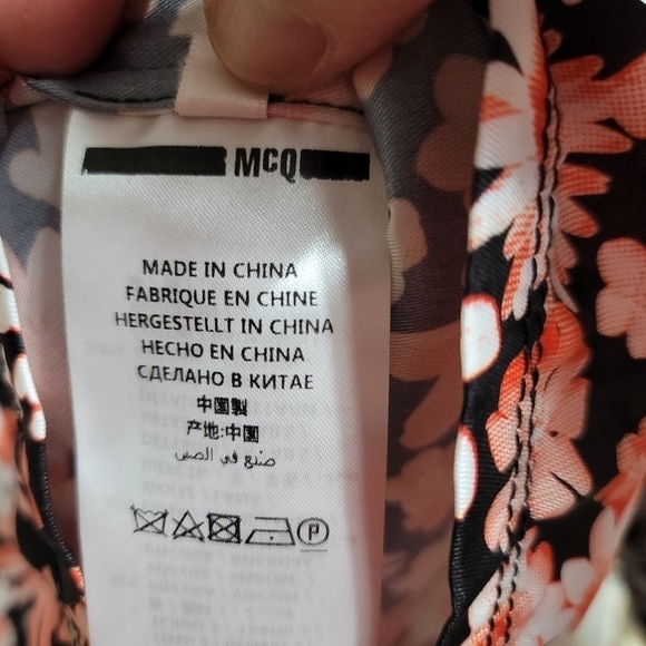 McQ Alexander McQueen Floral Plaid Hybrid Top Shirt 40 or US 4 Wool Viscose - Picture 8 of 11